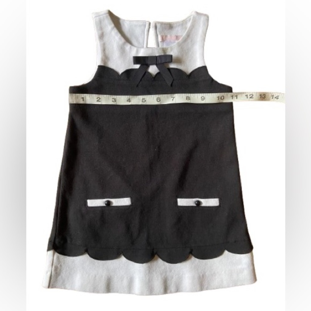 Black & White Janie & Jack Scalloped Trim Dress